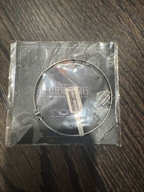 Harley-Davidson Silver Stainless Steel Bangle with Logo Charm